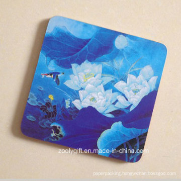 Paint Printing Wooden Cup Coaster / Promotional Square Shape Cork Placemat